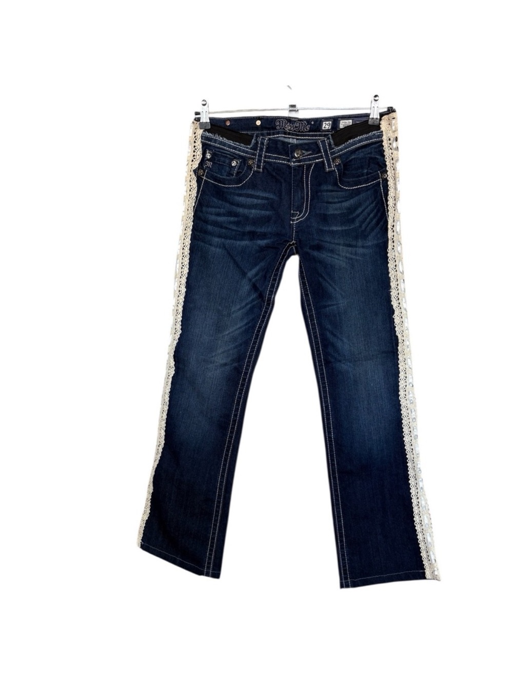Miss Me Zip Up Lace On The Side Of Jeans Size 29W